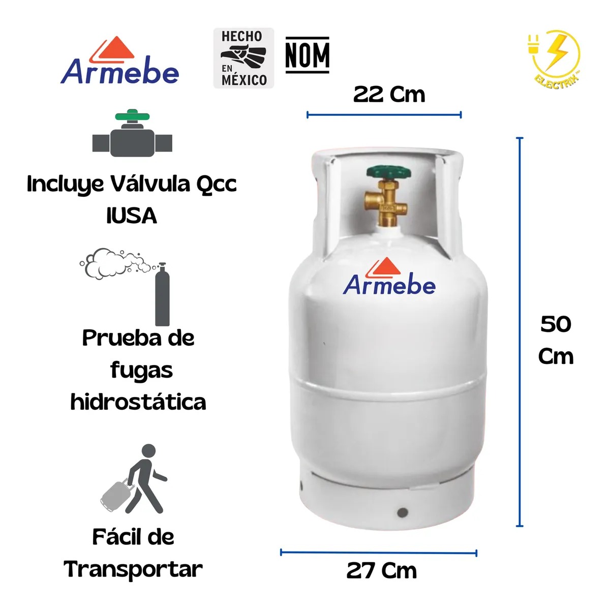 Tanque De Gas 10kg Lp Vacío Cilindro+regulador Gas+manguera